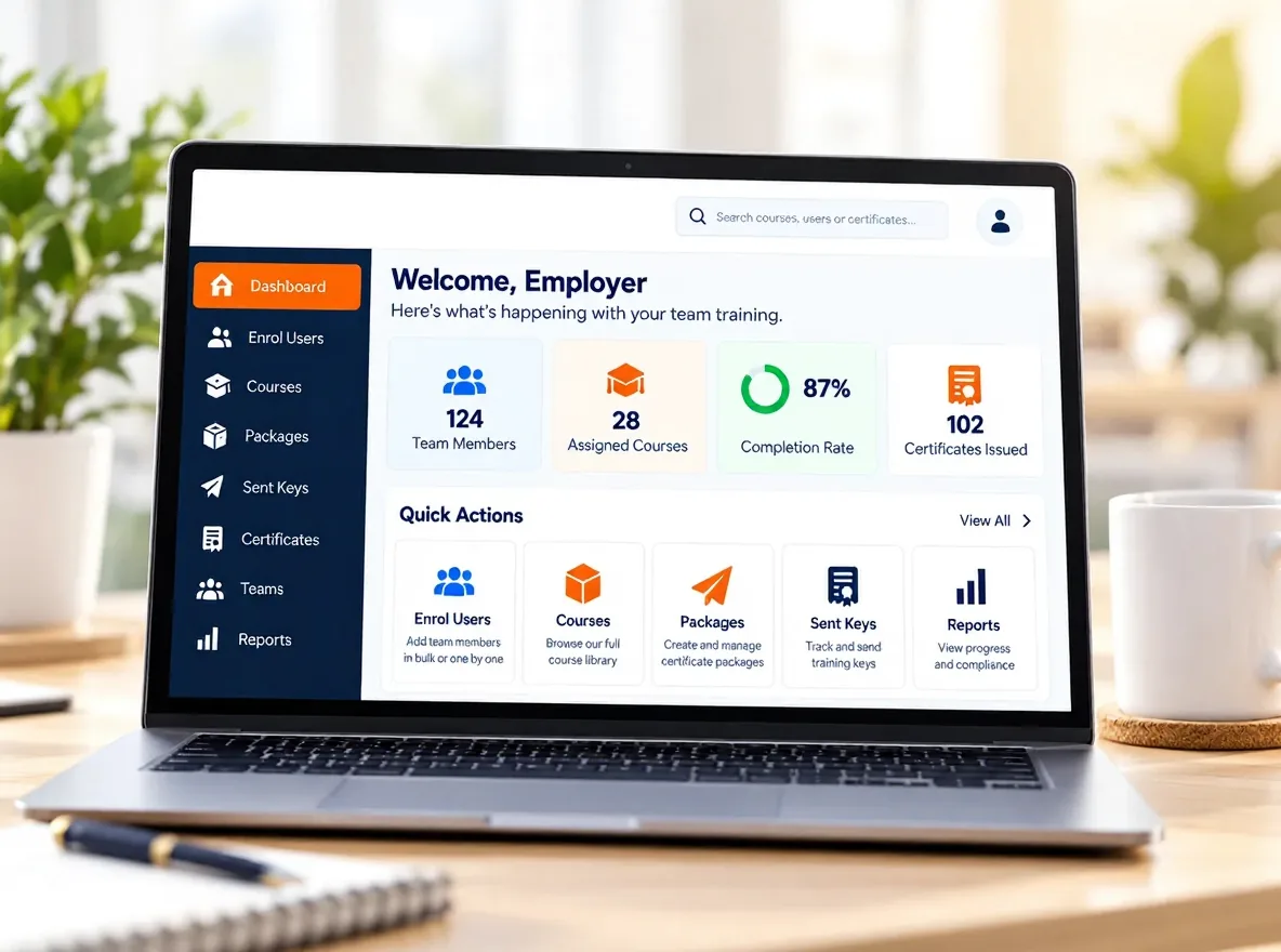 Ireland Safety business training hub dashboard